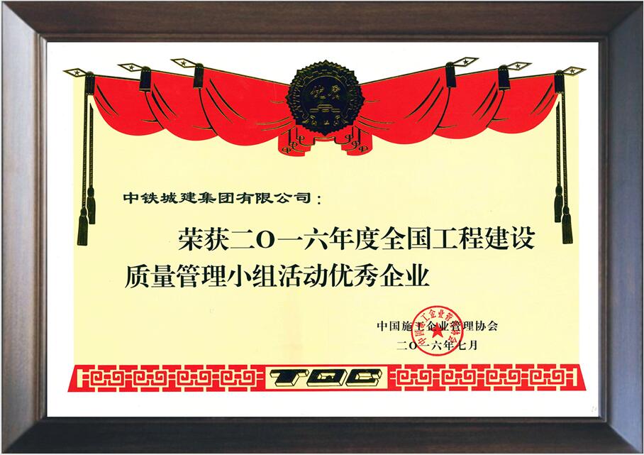 全国工程建设质量管理小组优秀企业